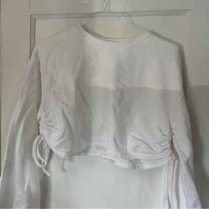 Oak and Fort white cropper sweatshirt